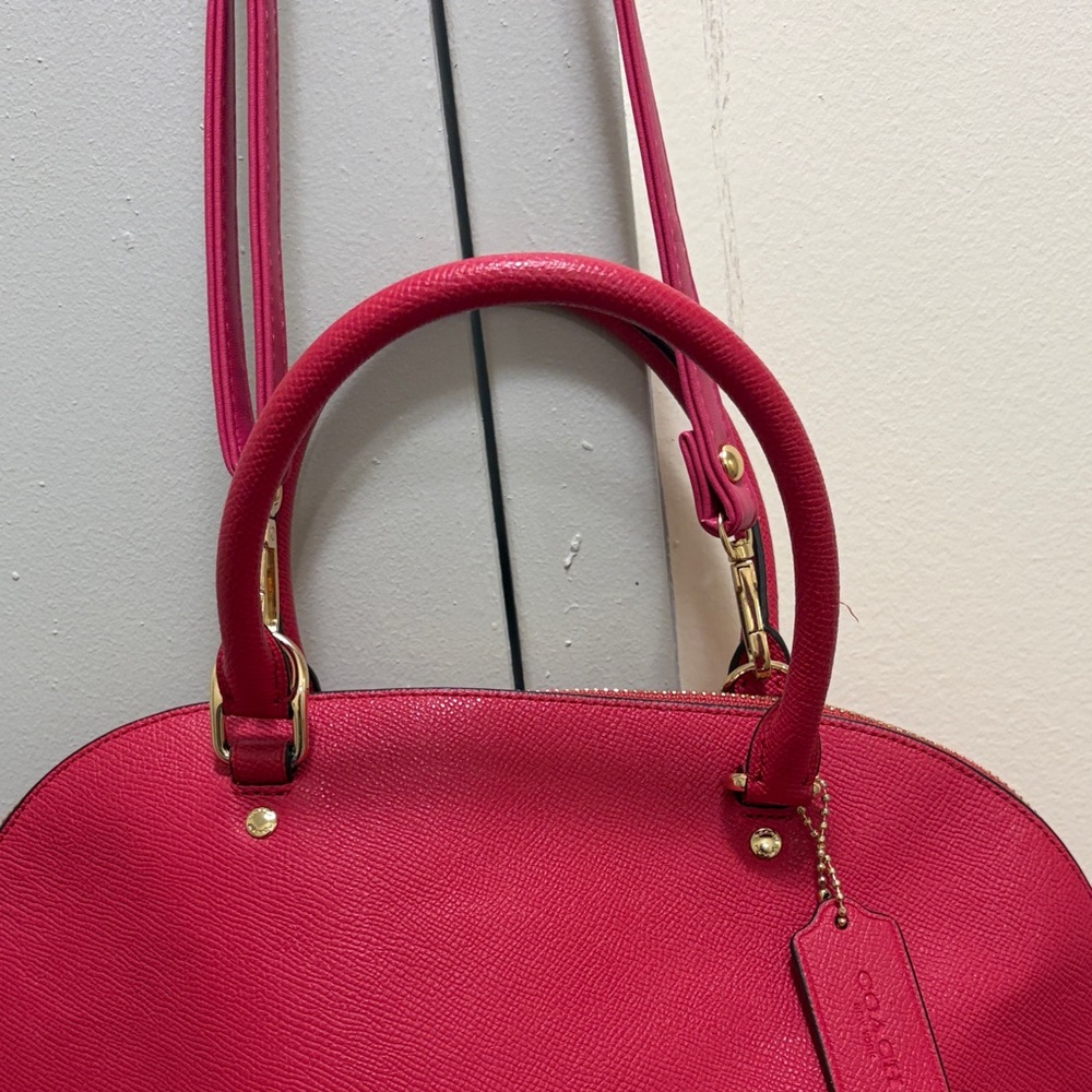 💋SOLD💋Coach Fuchsia Leather Satchel - Picture 7 of 9
